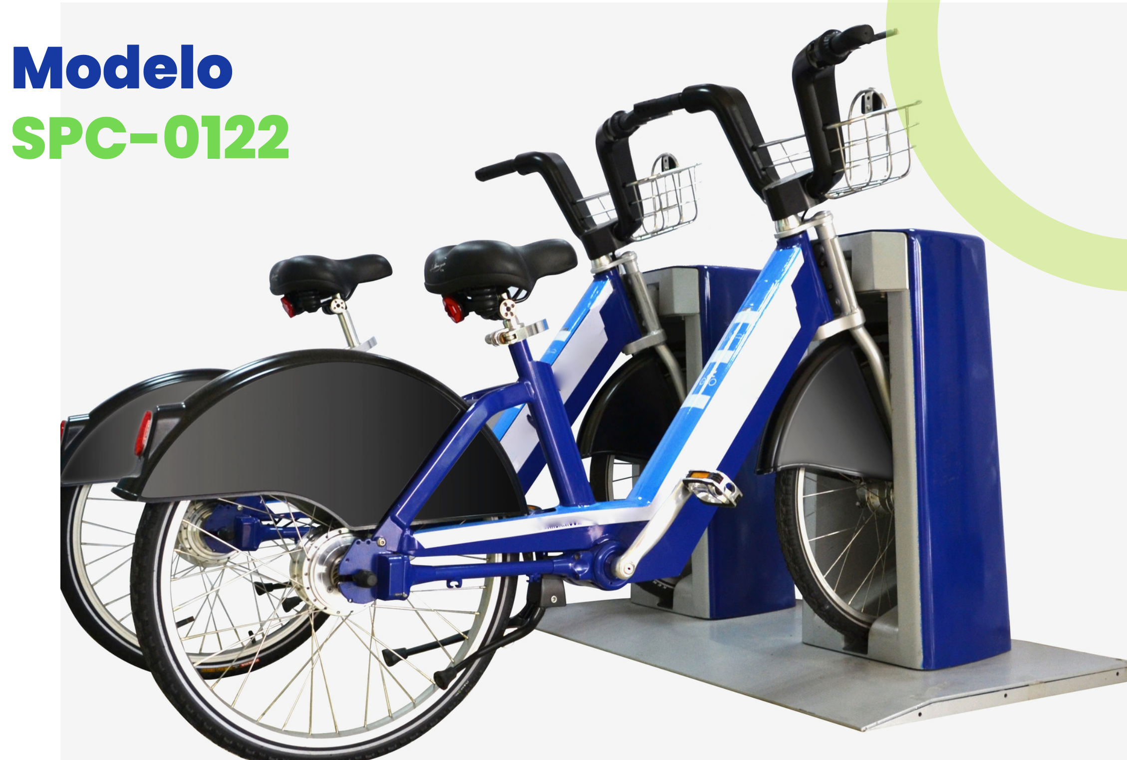 Estación de carga y bicicletas eléctricas para alquiler urbano