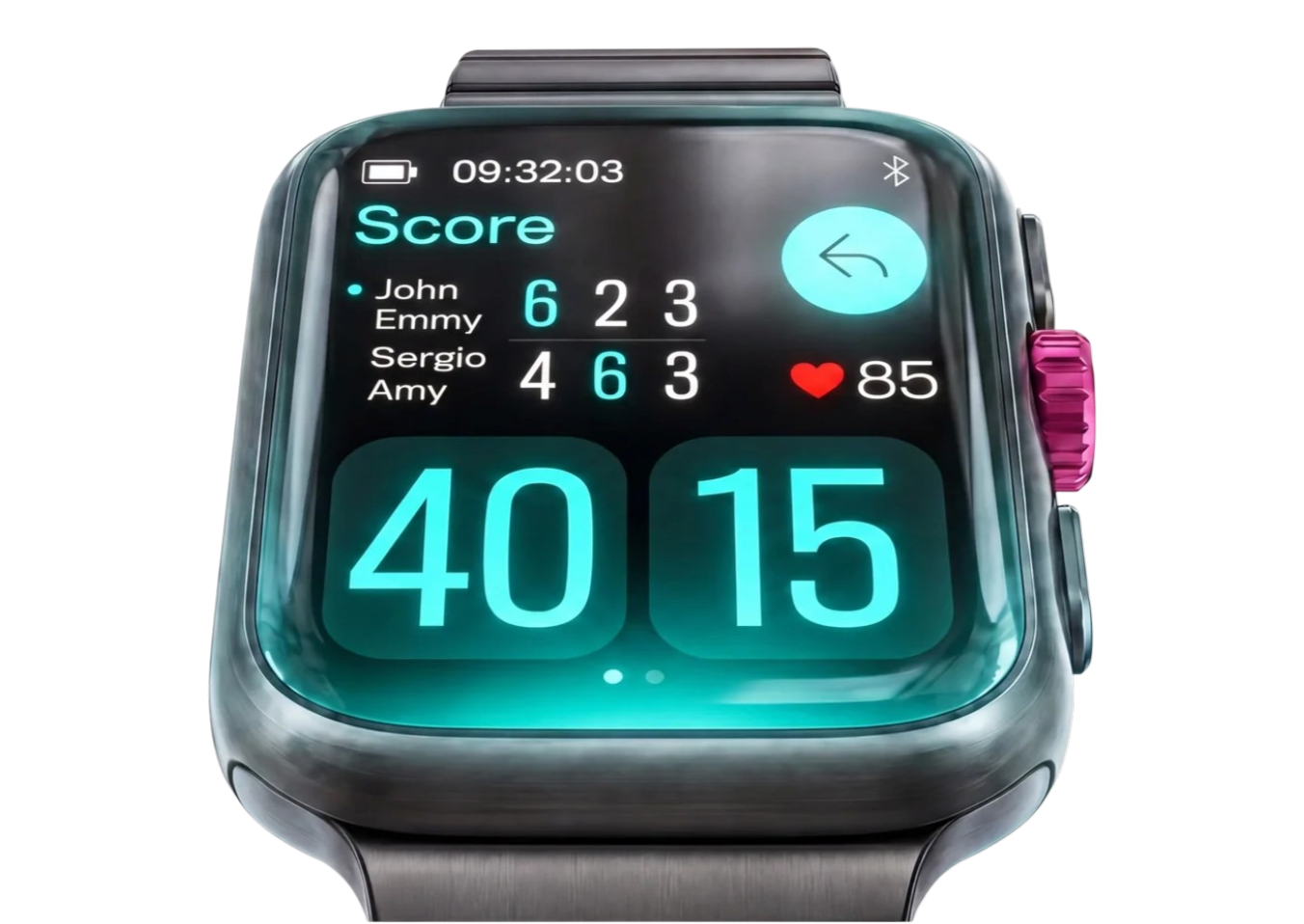 SmartWatch para pádel — pantalla de marcador